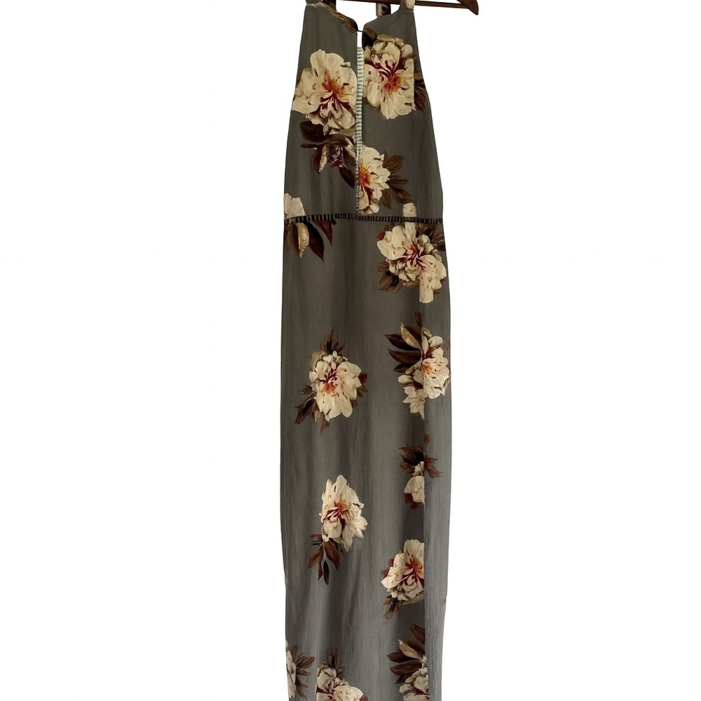 Floral Gray Maxi Dress